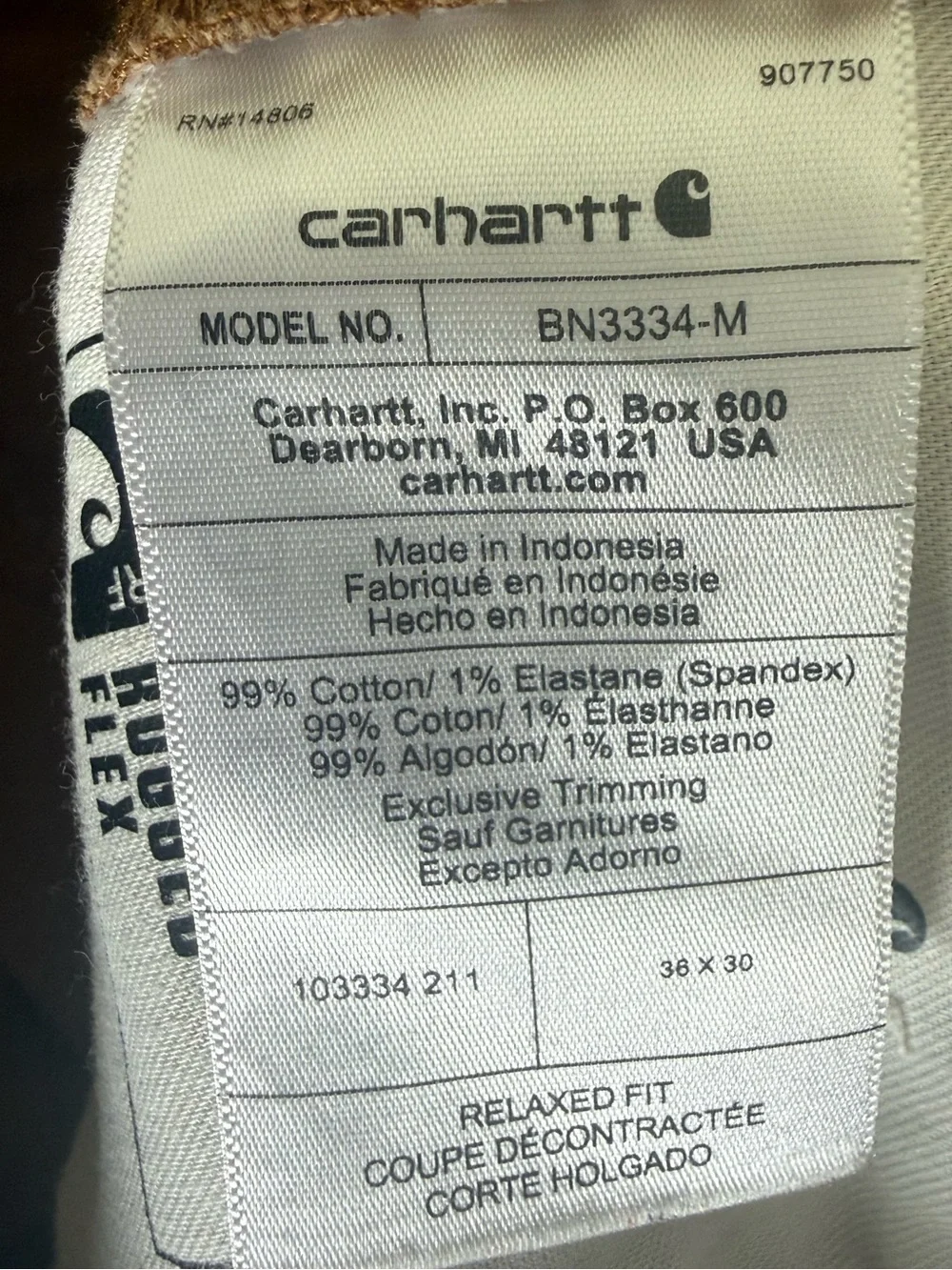 Carhartt Double Knee Pants Relaxed Fit Brown Duck Canvas Carpenter Workwear